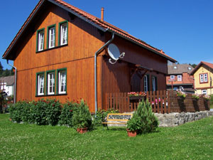 Auenansicht vom Garten im Haus Bodesprung in Schierke am Brocken im Harz