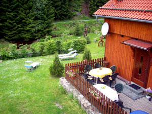 Auenansicht vom Garten im Haus Bodesprung in Schierke am Brocken im Harz
